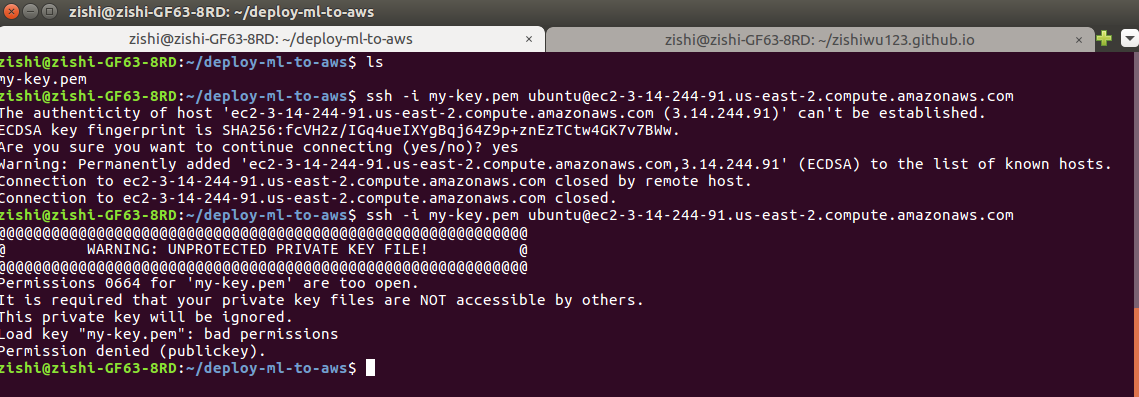 AWS SSH Error