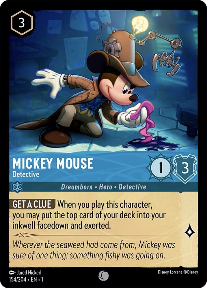 Disney Lorcana Character Card: Mickey Mouse - Detective